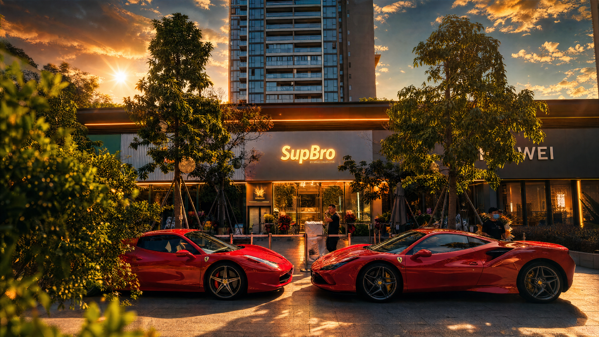 SUPBRO 高端门店夕阳外立面