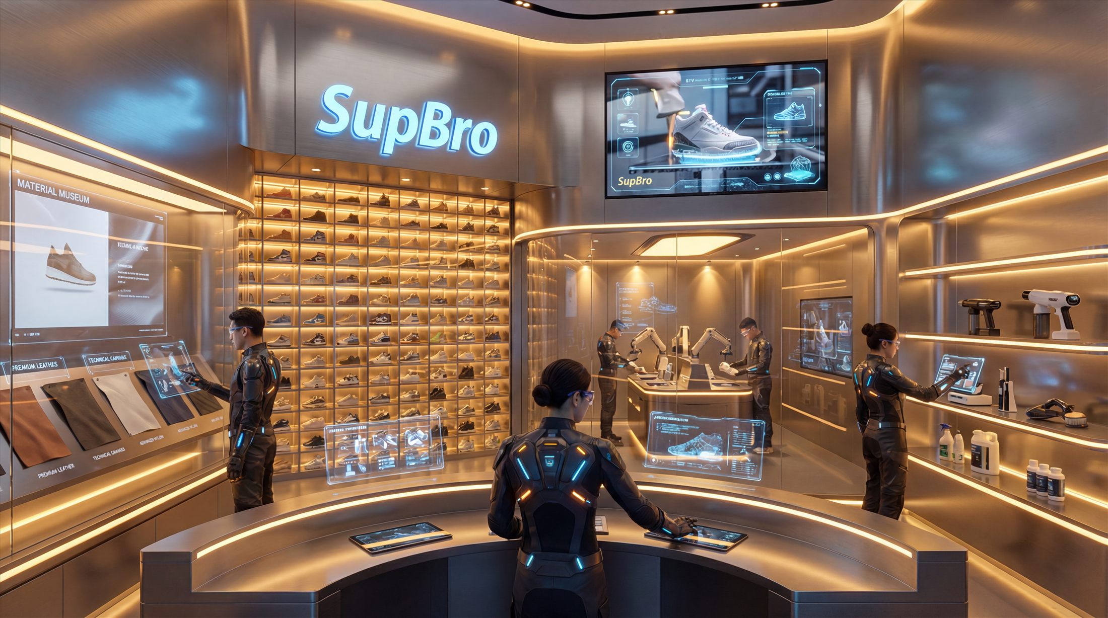 SUPBRO futuristic store command center