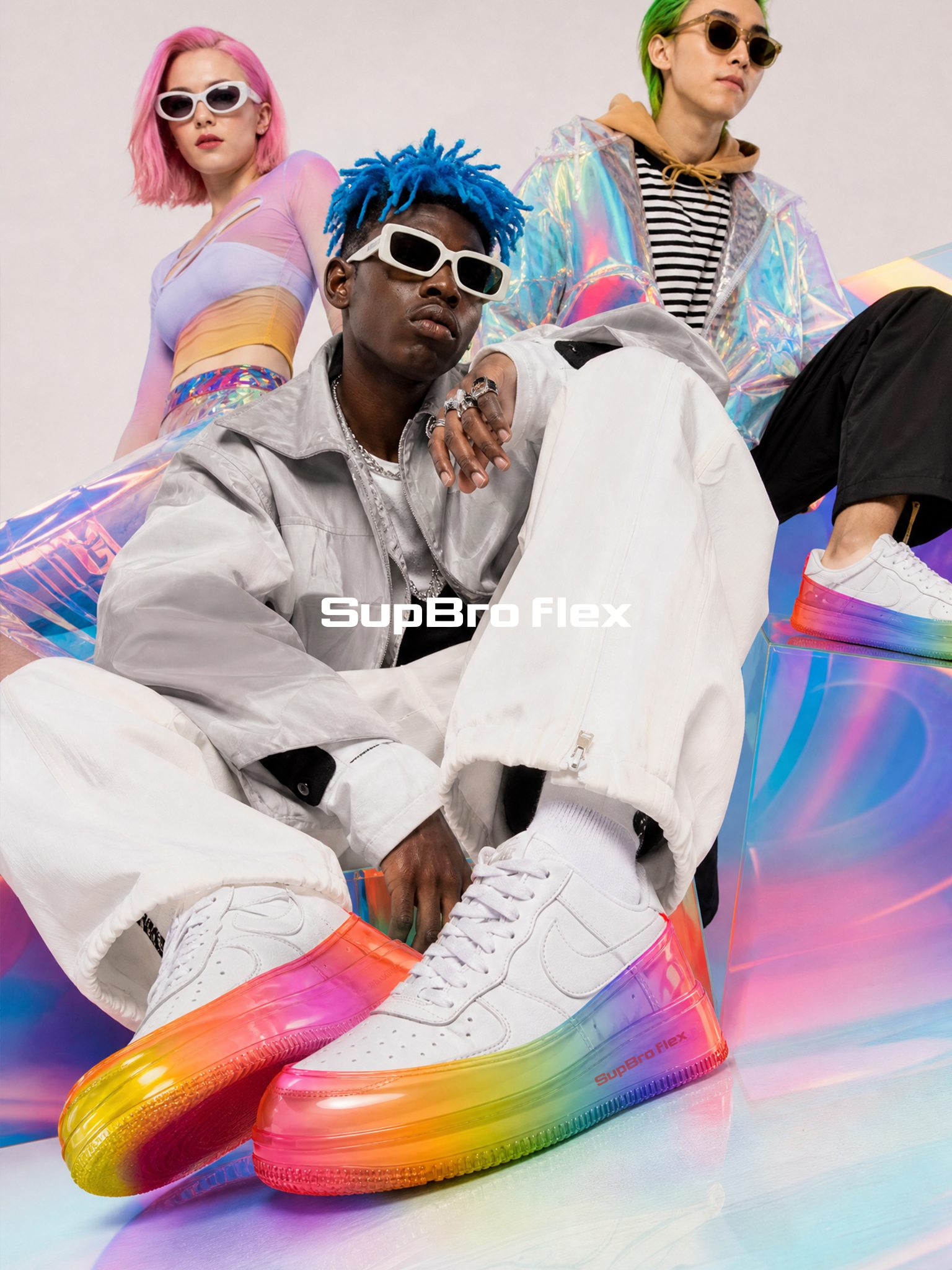 SUPBRO FLEX rainbow campaign with models